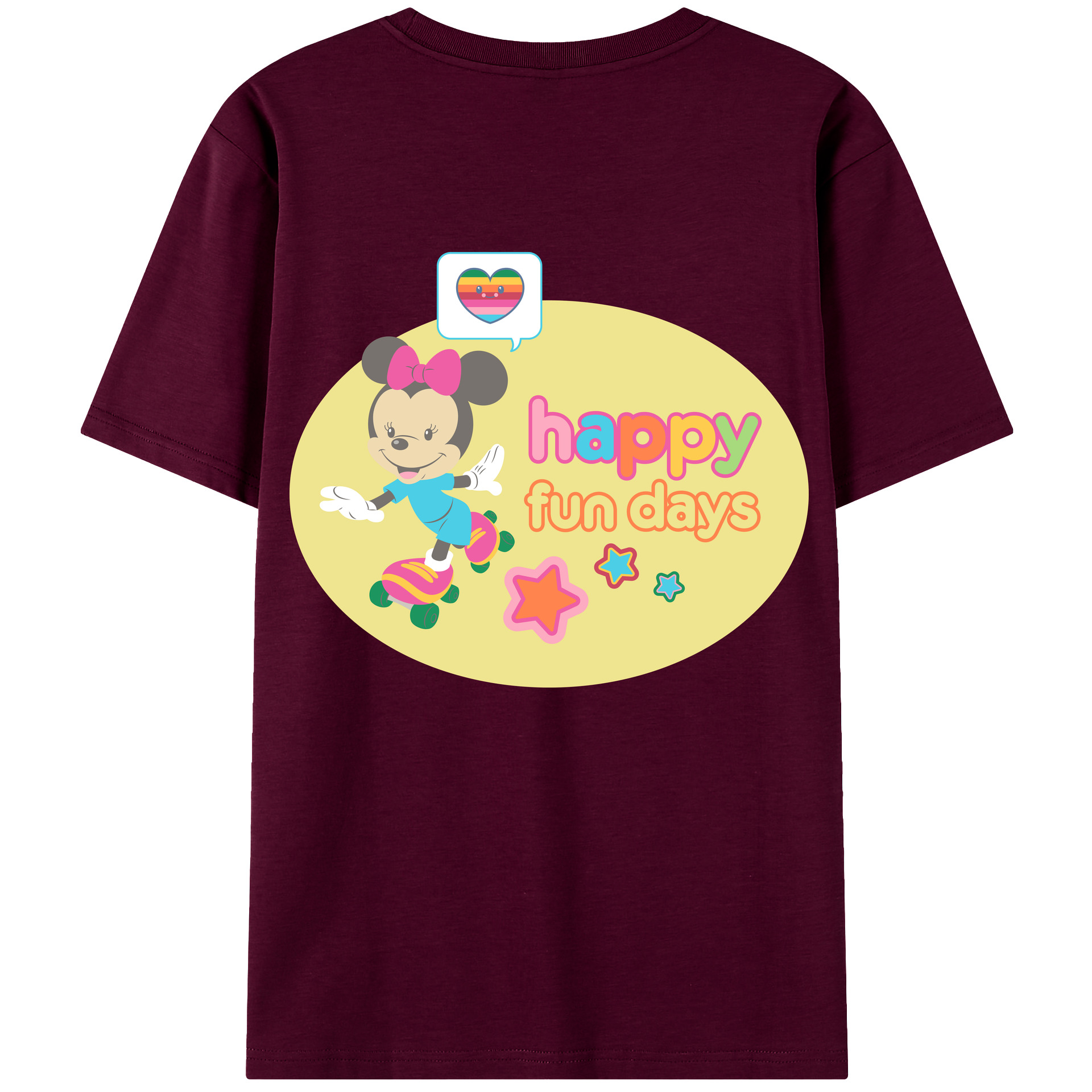 （画像用） ミッキーマウス Mickey Mouse レディース半袖Tシャツ(バックプリント)